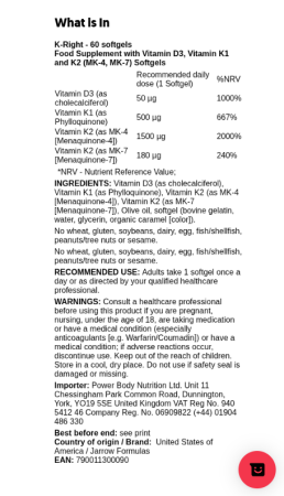K-Right, (vitaminele MK-7, MK-4,  K1, D3) - 60 capsule moi [1]