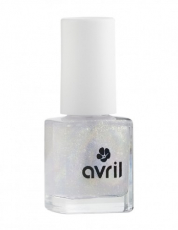 Lac de unghii - Lac de unghii Top Coat cu sclipici auriu, 7ml - Avril