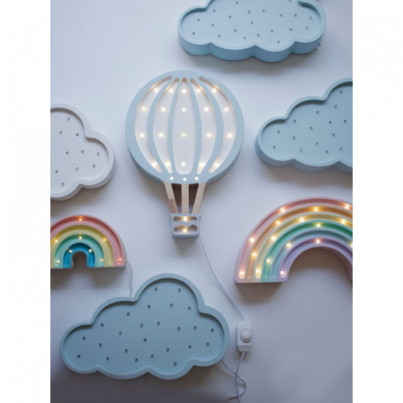 Lampa din lemn si LED cu dimmer, temporizator Balon cu aer cald, Blue Sky [1]