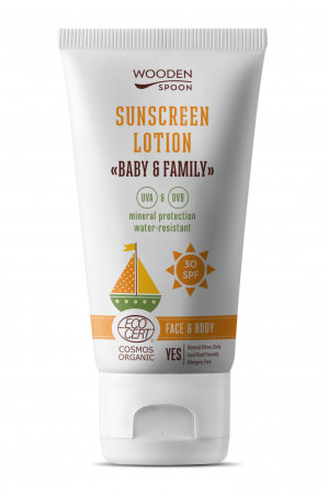 Protectie solara - Lotiune protectie solara, SPF 30, bio, 150ml, Wooden Spoon                                          