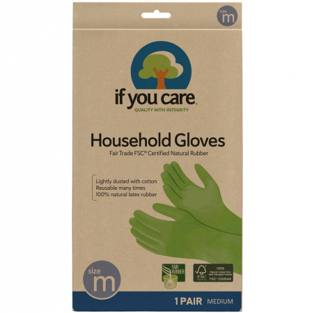 Accesorii bucatarie - Manusi din cauciuc natural, uz casnic, marimea M, If You Care                                       