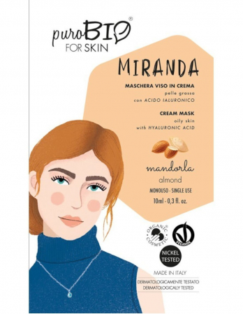 Masca de ten - Masca crema ten gras MIRANDA migdale, 10ml - PuroBio