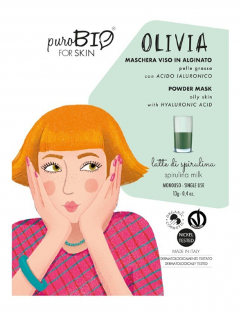 Masca de ten - Masca peel-off ten gras OLIVIA spirulina, 13gr - PuroBio