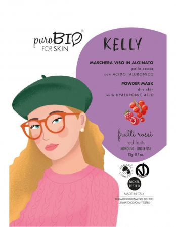 Masca de ten - Masca peel-off ten uscat KELLY fructe rosii, 13gr - PuroBio