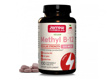 Vitamine si minerale - Methyl B-12 Cherry, Cireșe, 500 mcg, 100 tablete masticabile