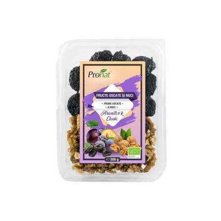 Fructe uscate - Mix BIO de prune uscate si nuci ï¿½ï¿½ï¿½Hranitor & Clasicï¿½ï¿½ï¿½ 200g