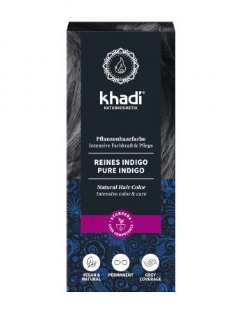 Vopsea de par - Negru Indigo Khadi - vopsea de par naturala