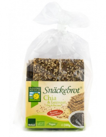 Alimente - Paine Bio crocanta cu chia si seminte de in, 200g Bohlsener Muhle