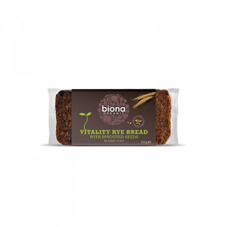 Crisp, snacks & crackers - Paine integrala din secara cu seminte germinate vitality BIO fara drojdie 500g Biona