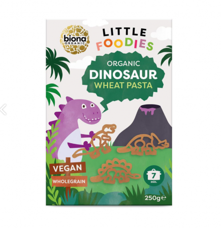 Alimente pentru copii - Paste dinozauri din grau integral pentru copii, bio, 250g, Biona