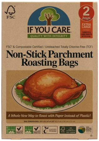 Accesorii bucatarie - Pungi pentru copt nealbite, fara clor, compostabile, Extra Large, 2 buc., If You Care               