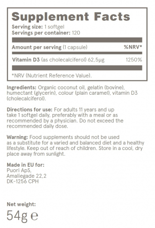 Puori Vitamina D3 - (2500UI) - 120 capsule [2]