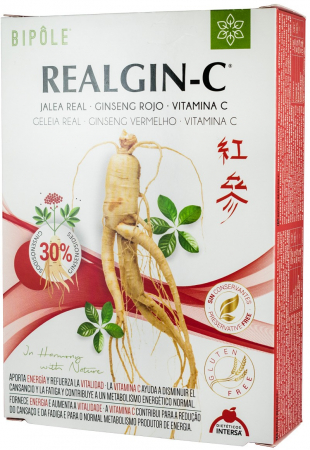 Remedii Naturale - REALGIN-C - laptisor de matca, ginsenc rosu si Vitamina C, 20x10ML