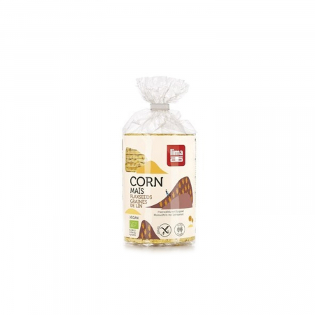Crisp, snacks & crackers - Rondele din porumb expandat cu seminte de in rectangulare subtiri BIO FARA GLUTEN 130g