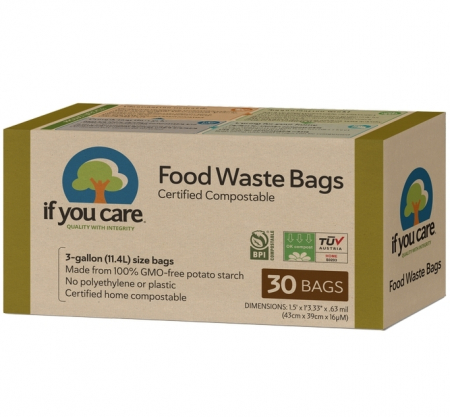 Accesorii bucatarie - Saci menajeri compostabili 11.4L, 30 buc., If You Care                                              