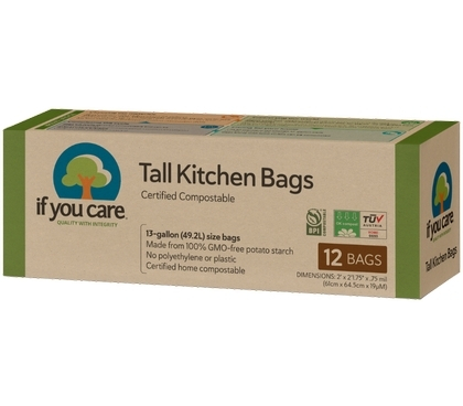 Accesorii bucatarie - Saci menajeri compostabili 49.2L, 12 buc., If You Care                                              