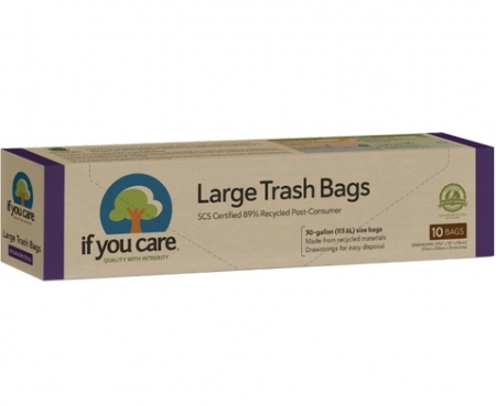 Accesorii bucatarie - Saci menajeri mari din plastic reciclat 113.6L, 10 buc., If You Care                                