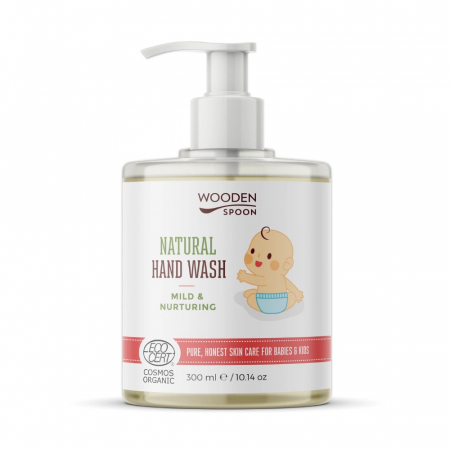 Ingrijire Bebe - Sapun lichid maini pentru copii si bebelusi, bio, 300ml, Wooden Spoon                               