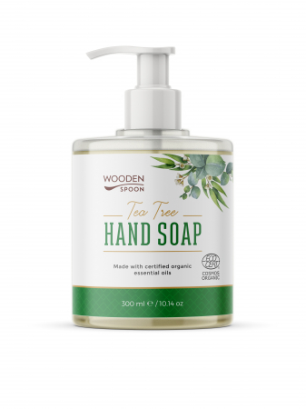 Sapun natural & artizanal - Sapun lichid pentru maini cu arbore de ceai (Tea Tree), bio, 300ml, Wooden Spoon                    