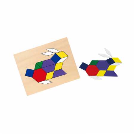 Set mozaic Tangram din lemn cu modele [2]