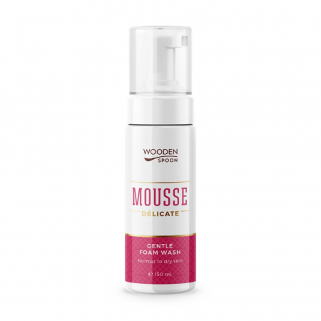 Curatare & demachiere - Spuma curatare cu apa de trandafir Rosa Damascena, 150ml, Wooden Spoon                              