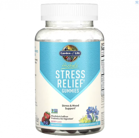 Vitamine si minerale - Stress Relief Gummies, Berry, 60 de jeleuri (gust de fructe de pădure)