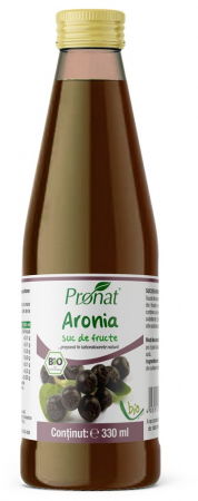 Remedii Naturale - Suc de aronia 100%, Bio, 330ml Medicura