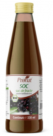 Remedii Naturale - Suc de soc 100%, Bio, 330ml Medicura