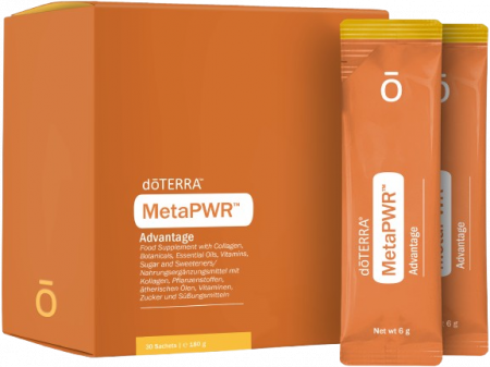 Supliment alimentar cu colagen, plante, uleiuri esențiale, vitamine și îndulcitori, MetaPWR™ Advantage