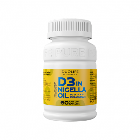 Capsule si tablete cu extracte naturale - Supliment alimentar Duolife D3 in Nigella Oil- 60 capsule