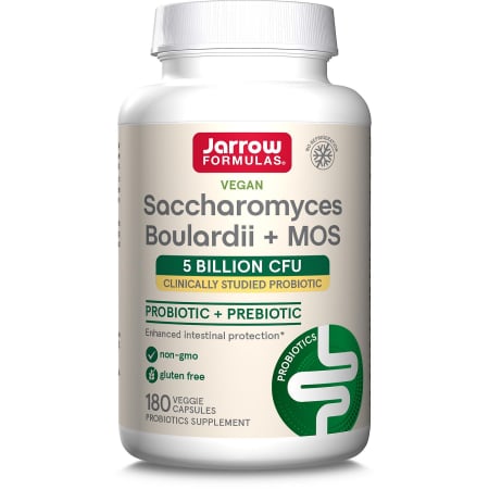 Prebiotice & Probiotice - Supliment alimentar Saccharomyces Boulardii + MOS Jarrow Formulas, 180 capsule