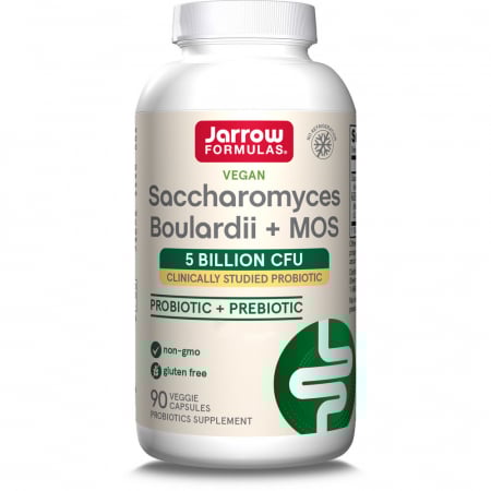 Prebiotice & Probiotice - Supliment alimentar Saccharomyces Boulardii + MOS Jarrow Formulas, 90 capsule