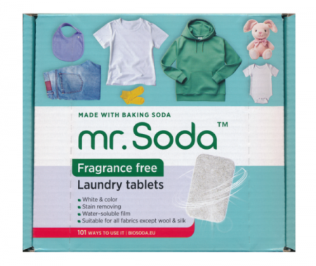 Detergenti rufe - Tablete pentru mașina de spălat rufe cu bicarbonat de sodiu, 30 bucati x 25g