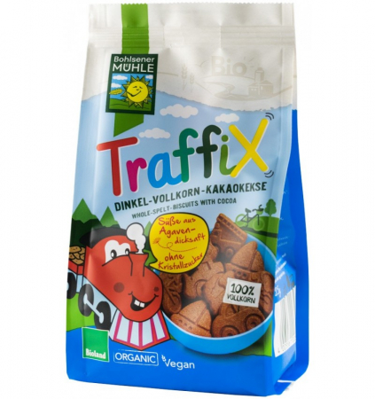 Alimente - Traffix biscuiti Bio din grau spelta si cacao indulciti cu agave 125g Bohlsener Muhle