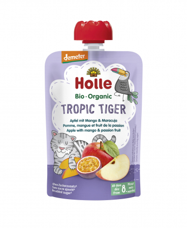 Hrana pentru bebelusi - Tropic Tiger - Piure BIO de mere cu mango si fructul pasiunii 100g