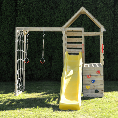 Turn de joaca cu 2 platforme, panou de catarare, tobogan si modul de gimnastica (M40) [1]