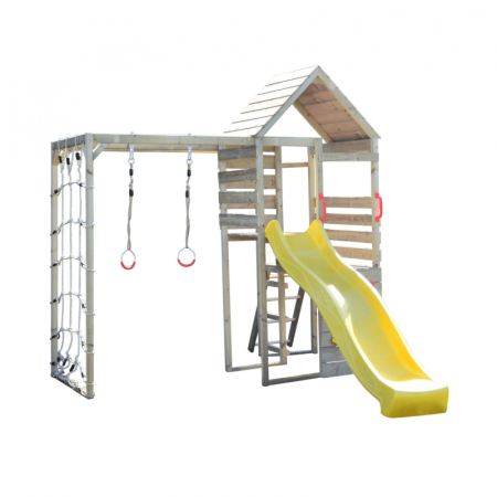 Turn de joaca cu 2 platforme, panou de catarare, tobogan si modul de gimnastica (M40) [2]