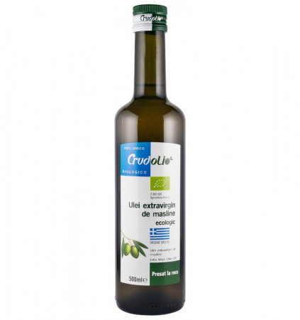 Ulei & otet - Ulei de masline Bio extravirgin presat la rece, origine Grecia, 500 ml Crudolio