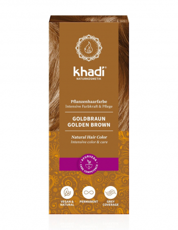 Vopsea de par - Vopsea de par naturala Saten Auriu - Khadi