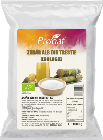 Zahăr și înlocuitori - Zahăr alb BIO din trestie, 1 kg