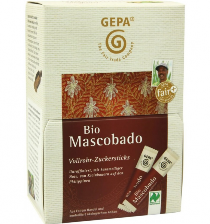 Zahăr și înlocuitori - Zahăr BIO integral din trestie Mascobado, 50 pliculețe x 3 g (150 g)