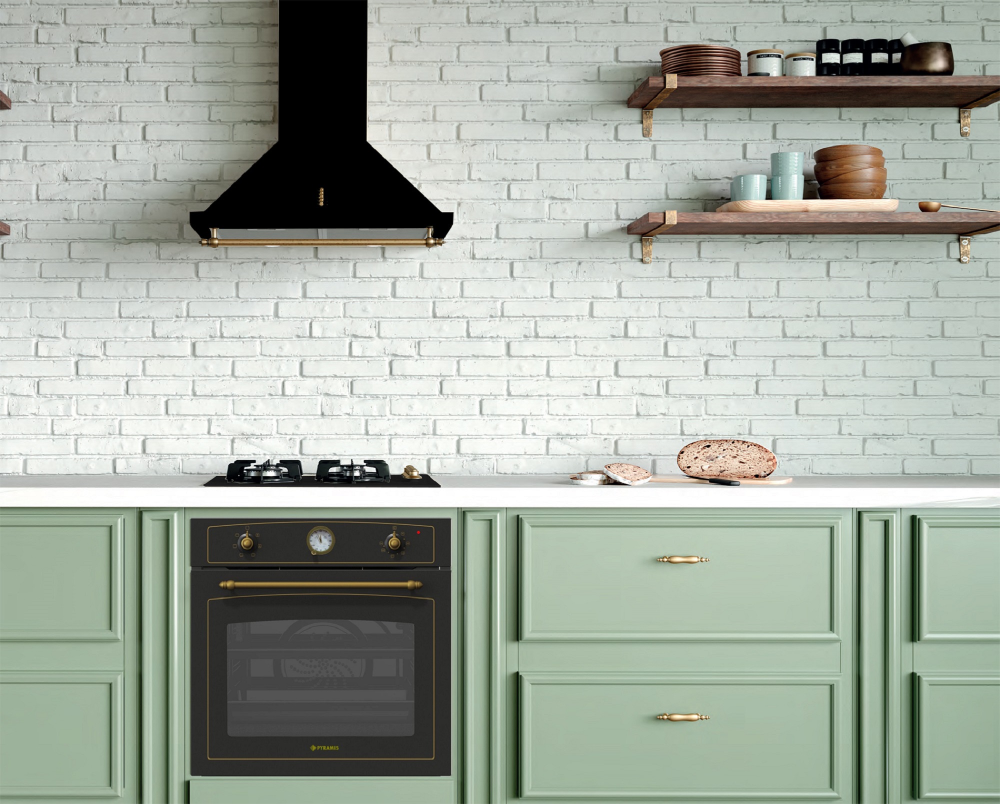 Plita gaz Pyramis 60KF 870 Rustic Anthracite