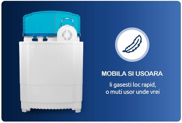 Masina de spalat rufe semiautomata Albatros WMS 8.8, Motor 310 W, Cantitatea de rufe uscate 8 kg, Cantitatea de rufe la stoarcere 3 kg