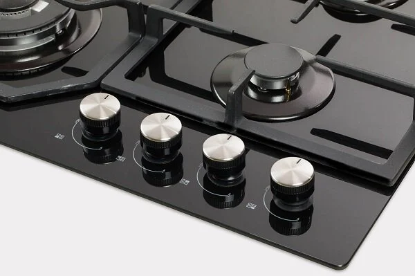 Plita incorporabila LDK Marbella WOK JZ5BK75, Gaz, 5 arzatoare, WOK, Aprindere electrica, Gratare fonta, Siguranta, 75 cm, Negru