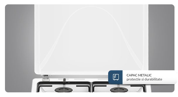 Aragaz Albatros AL452ABS, 50 x 50 cm, Plita+cuptor pe GPL/GN, Geam dublu la cuptor, Siguranta plita + cuptor, Alb