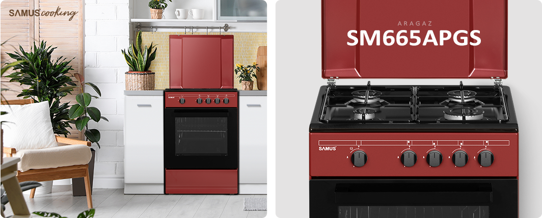 Aragaz Samus SM566APGS BURGUNDY-BLACK