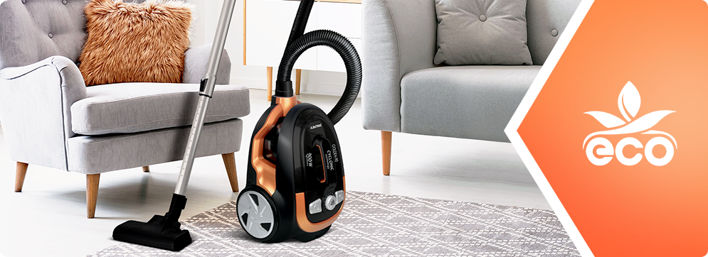Aspirator Albatros GOLDEN 91 ECO, Putere motor 900 W, Tip Cyclone, 2 filtre hepa, Capacitate recipient 2,5 litri, Negru/ Auriu