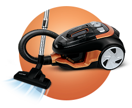 Aspirator Albatros GOLDEN 91 ECO, Putere motor 900 W, Tip Cyclone, 2 filtre hepa, Capacitate recipient 2,5 litri, Negru/ Auriu
