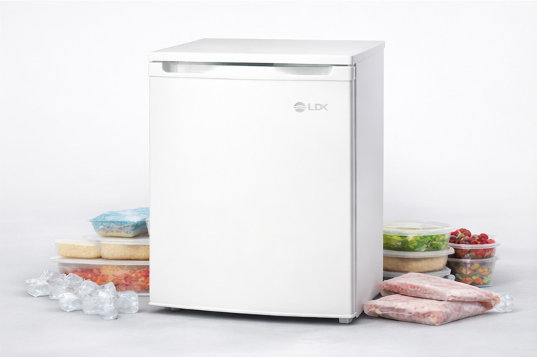 Congelator LDK BD-100W, Clasa E, Capacitate 88 l, H 85 cm, 3 sertare, 3 ani garantie, Alb