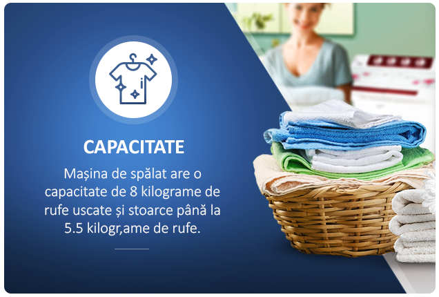 Masina de spalat rufe Albatros WMS 10.5, Capacitate rufe spalare 10 kg, Capacitate rufe stoarcere 7 kg, 